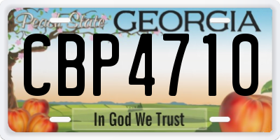 GA license plate CBP4710