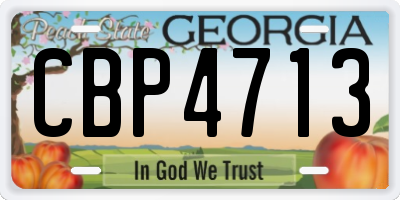 GA license plate CBP4713