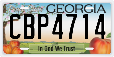 GA license plate CBP4714