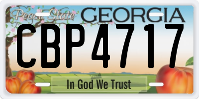 GA license plate CBP4717