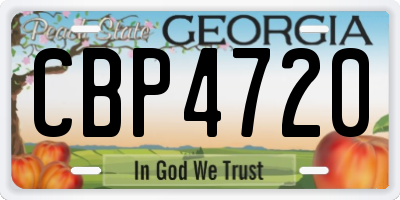 GA license plate CBP4720