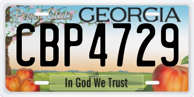 GA license plate CBP4729