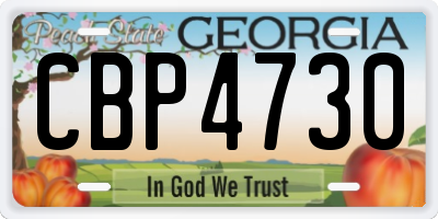 GA license plate CBP4730