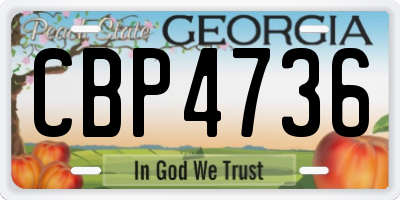 GA license plate CBP4736