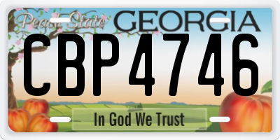 GA license plate CBP4746