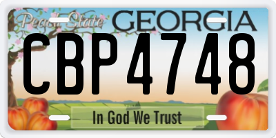 GA license plate CBP4748