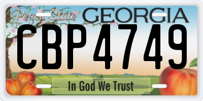 GA license plate CBP4749