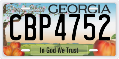 GA license plate CBP4752