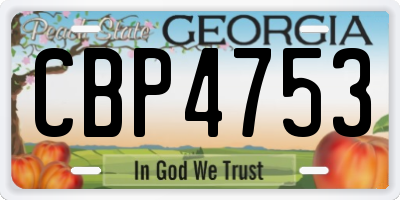 GA license plate CBP4753