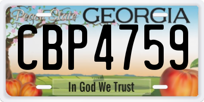 GA license plate CBP4759