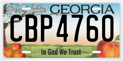GA license plate CBP4760