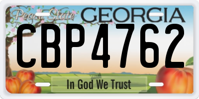 GA license plate CBP4762