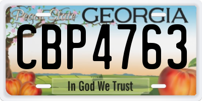 GA license plate CBP4763