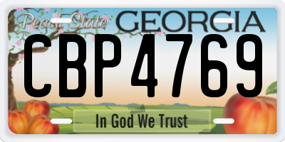 GA license plate CBP4769