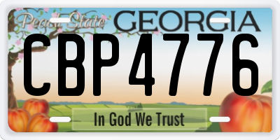 GA license plate CBP4776
