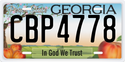 GA license plate CBP4778