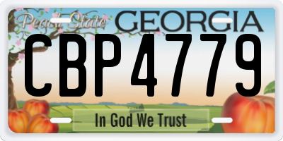 GA license plate CBP4779
