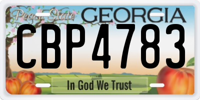 GA license plate CBP4783