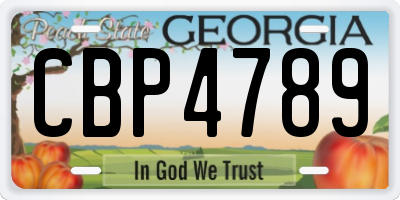 GA license plate CBP4789