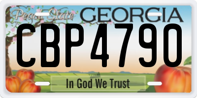 GA license plate CBP4790