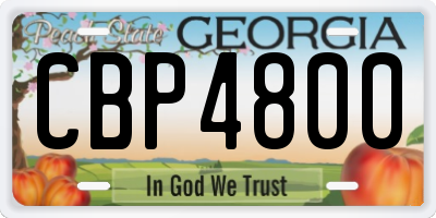 GA license plate CBP4800