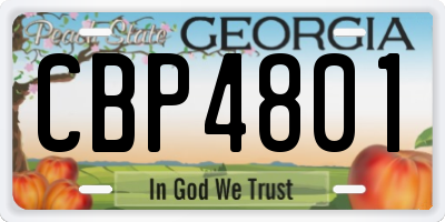 GA license plate CBP4801