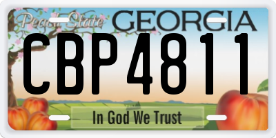 GA license plate CBP4811