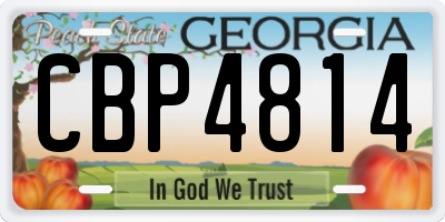 GA license plate CBP4814