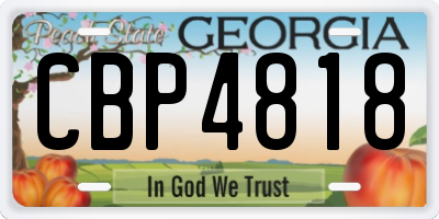 GA license plate CBP4818