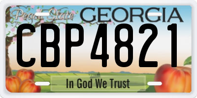 GA license plate CBP4821