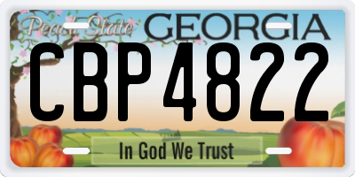 GA license plate CBP4822