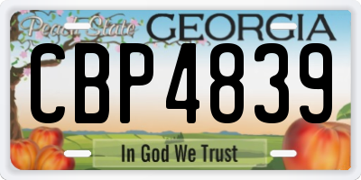 GA license plate CBP4839
