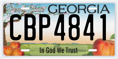 GA license plate CBP4841