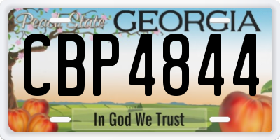 GA license plate CBP4844