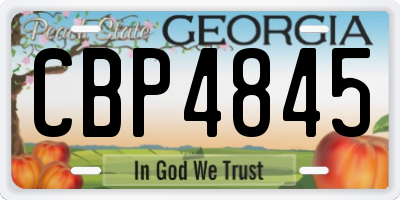 GA license plate CBP4845