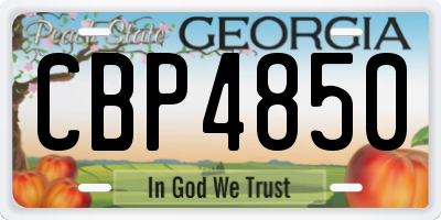 GA license plate CBP4850