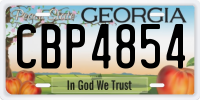 GA license plate CBP4854