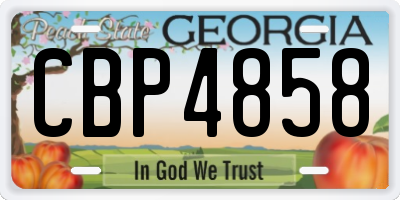 GA license plate CBP4858