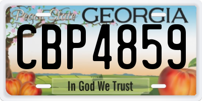 GA license plate CBP4859