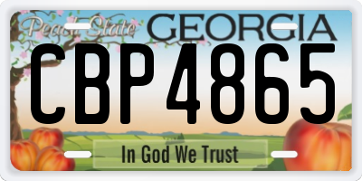 GA license plate CBP4865