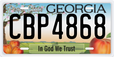 GA license plate CBP4868