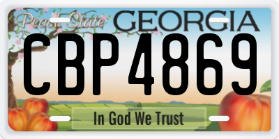 GA license plate CBP4869