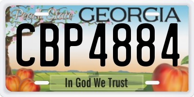GA license plate CBP4884