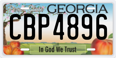 GA license plate CBP4896