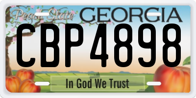 GA license plate CBP4898