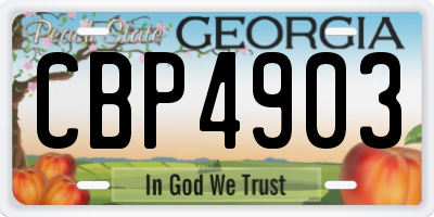 GA license plate CBP4903