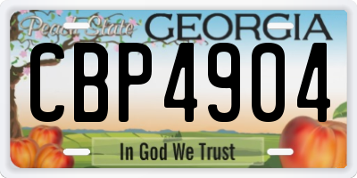 GA license plate CBP4904