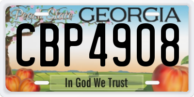 GA license plate CBP4908
