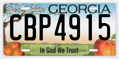 GA license plate CBP4915