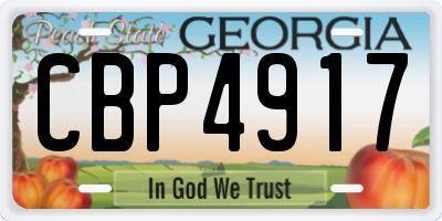 GA license plate CBP4917